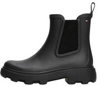 Tommy Hilfiger Damen Gummistiefel Rubber Rainboot mit Blockabsatz, Schwarz (Black), 38
