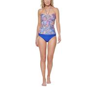 Tommy Hilfiger Damen Halter Bandeau Top Tankini-Oberteil, Blau Multi, Medium