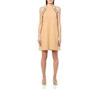 Tommy Hilfiger Damen Halter French Terry Mini Dress Kleid mit Schnürung vorne, Tannin, X-Groß