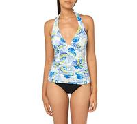 Tommy Hilfiger Damen Halter Top Tankini-Oberteil, Blauer Tropisch, XX-Large