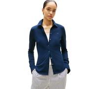 Tommy Hilfiger Damen Hemd 1985 Slim mit Spitzkragen, Blau (Dark Night Navy), XL