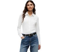 Poloshirt TOMMY HILFIGER "1985 SLIM PIQUE BTN DOWN LS", Damen, Gr. XXXL (46), beige (ecru), Single Jersey, Obermaterial: 96% Baumwolle, 4% Elasthan, unifarben, casual, slim fit, Langarm, Shirts (92730