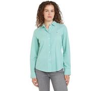 Tommy Hilfiger Damen Hemd Essential Stp Regular Shirt Freizeithemd, Grün (Ithaka Stp/ Olympic Green), 44