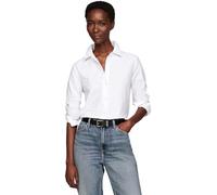 Tommy Hilfiger Damen Hemd Oxford Cotton Regular Shirt aus Baumwolle, Weiß (Th Optic White), 38