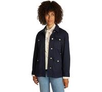 Tommy Hilfiger Damen Hemdjacke Gold Button Utility mit Brusttaschen, Blau (Dark Night Navy), 3XL
