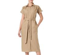 Tommy Hilfiger Damen Hemdkleid Linen Belted Kurzarm, Braun (Camel), 32