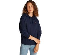 Hoodie TOMMY HILFIGER "REG CONTRAST FLAG HOODIE", Damen, Gr. XL (42), blau (schwarz night navy), Sweatware, Obermaterial: 100% Baumwolle, unifarben, regular fit hüftlang, Bündchen, Sweatshirts Hoodie,