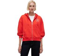 Kapuzensweatjacke TOMMY HILFIGER "TH ROUNDAL ZIP-UP HOODIE", Damen, Gr. M (40), fire rot, Sweatware, Obermaterial: 100% Baumwolle, unifarben, regular fit normal, Rundhals, eingesetzt Rippbündchen, Swe