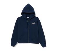 Tommy Hilfiger Damen Hoodie mit Reißverschluss Script Zip aus Baumwolle, Blau (Dark Night Navy), 46