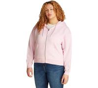 Tommy Hilfiger Damen Hoodie mit Reißverschluss Script Zip aus Baumwolle, Rosa (Light Pink), 46