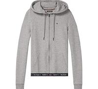 Tommy Hilfiger Damen Hoodie mit Reißverschluss Zipper, Grau (Grey Heather), L