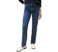 Straight-Jeans TOMMY HILFIGER "DNM DEE CLASSIC STRAIGHT RW", Damen, Gr. 33, Länge 30, blau (dunkelblau), Denim/Jeans, Obermaterial: 99% Baumwolle, 1% Elasthan, unifarben, casual, straight fit, Jeans (