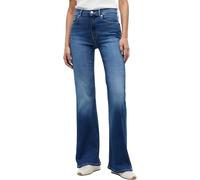 Bootcut-Jeans TOMMY HILFIGER "FLARE KATY RW", Damen, Gr. 30, Länge 30, blau (katy mid), Denim/Jeans, Obermaterial: 78% Baumwolle, 12% Lyocell, 7% Elastomultiester, 3% Elasthan, unifarben, lang, Jeans,