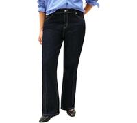 Bootcut-Jeans TOMMY HILFIGER CURVE "CRV BOOTCUT RW RINSE", Damen, Gr. 46, N-Gr, blau (rinse), Denim/Jeans, Obermaterial: 99% Baumwolle, 1% Elasthan, unifarben, casual, bootcut fit, Jeans, in Großen Gr