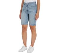 Shorts TOMMY HILFIGER "DNM SLIM SHORT HW ASH WRN", Damen, Gr. 32, N-Gr, blau (ash), Denim/Jeans, Obermaterial: 100% Baumwolle, unifarben, slim fit kurz, Hosen Shorts, in heller Waschung (62212151-32)