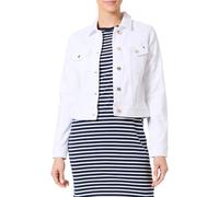Jeansjacke TOMMY HILFIGER "DNM SLIM JACKET WHITE", Damen, Gr. 46, weiß (optic weiß), Denim/Jeans, Obermaterial: 99% Baumwolle, 1% Elasthan, unifarben, casual, slim fit kurz, Langarm 1-Knopf-Manschette