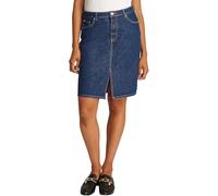 Jeansrock TOMMY HILFIGER "DNM KNEE STRAIGHT SKIRT RW ACE", Damen, Gr. 36, blau (ace), Denim/Jeans, Obermaterial: 100% Baumwolle, unifarben, casual, straight fit knielang, Röcke, mit Schlitz vorne, mit