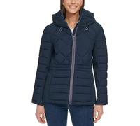 Tommy Hilfiger Damen Kapuzenjacke Stretch Shell Steppjacke Wintermantel für Frauen Outwear mit Taschen, Blau, Medium