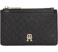 Kartenetui TOMMY HILFIGER "TH ICON LONG CC HOLDER MONO", Damen, schwarz, Lederimitat, Basic, Kleinlederwaren, Unisex Minigeldbeutel, Portemonnaie mit TH-Schmucklogo (78420132-0) schwarz