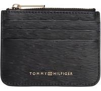 Kartenetui TOMMY HILFIGER "TH MODERN CC HOLDER", Damen, schwarz, Lederimitat, unifarben, Basic, Kleinlederwaren, Unisex Minigeldbeutel, Portemonnaie mit Logo-Schriftzug (11492235-0) schwarz