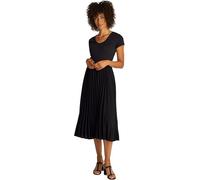 Tommy Hilfiger Damen Kleid Contrast Soft Pleat Fit & Flare, Schwarz (Black), 3XL