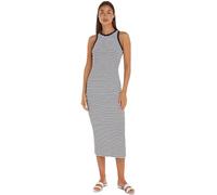 Tommy Hilfiger Damen Kleid Maxi Dress Ärmellos, Mehrfarbig (Mini Stp Desert Sky/ White), L