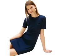 Shirtkleid TOMMY HILFIGER "NEW CODY STR SLIM SHORT DRS SS", Damen, Gr. XXXL (46), N-Gr, blau (schwarz night navy), Jersey, Obermaterial: 100% Baumwolle, unifarben, casual, slim fit, Rundhals, Kurzarm,