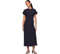 Tommy Hilfiger Damen Kleid Viscose Crepe Maxi Dress Kurzarm, Blau (Desert Sky), 36