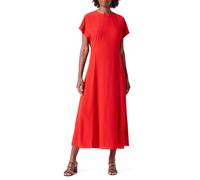 Tommy Hilfiger Damen Kleid Viscose Crepe Maxi Dress Kurzarm, Rot (Fierce Red), 42