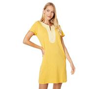 Tommy Hilfiger Damen Kurzärmeliges Alltagskleid Kleid mit Schnürung vorne, Deep Mais, Medium