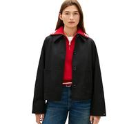 Tommy Hilfiger Damen Kurzmantel aus Baumwolle, Schwarz (Black), M