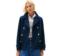 Tommy Hilfiger Damen Kurzmantel Wool Blend Zweireihig, Blau (Dark Night Navy), 40
