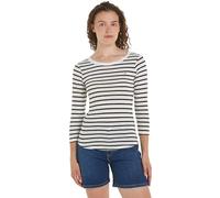 Tommy Hilfiger Damen Langarmshirt 1985 Slim Slub Basic, Mehrfarbig (Breton Ecru/Desert Sky), XXXL