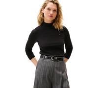 Tommy Hilfiger Damen Langarmshirt Jersey Fine mit Mock-Neck, Schwarz (Black), M