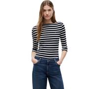 Tommy Hilfiger Damen Langarmshirt New Cody Slim U-Boot-Ausschnitt, Mehrfarbig (Nos Breton Desert Sky/Ecru), S