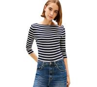 Tommy Hilfiger Damen Langarmshirt New Cody Slim U-Boot-Ausschnitt, Mehrfarbig (Nos Breton Desert Sky/Ecru), XXL