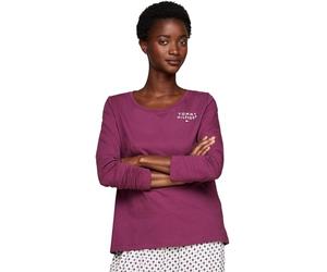Tommy Hilfiger Damen Langarmshirt Rundhalsausschnitt, Rot (Heritage Plum), M