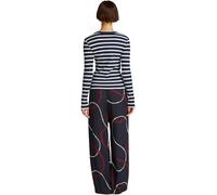 Tommy Hilfiger Damen Langarmshirt Slim Henley mit Knopfleiste, Mehrfarbig (Dark Night Navy/Calico STP), XS