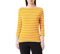 Tommy Hilfiger Damen Langarmshirt Slim U-Boot-Ausschnitt, Mehrfarbig (Breton Stp/ Rich Ochre/ Ecru), XS