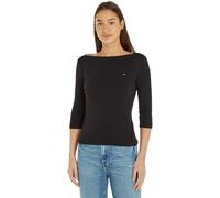 Tommy Hilfiger Damen Langarmshirt Slim U-Boot-Ausschnitt, Schwarz (Black), S