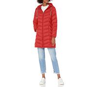 Tommy Hilfiger Damen Long Down Puffer Jacket Daunenmantel, Chevron Packable Crimson, M