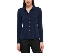Tommy Hilfiger Damen Long Sleeve Knit Collared Front Top Hemd mit Button-Down-Kragen, Midnight, L