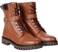 Tommy Hilfiger Damen Low Boot Stiefel Buckle Lace Up Stiefeletten, Braun (Natural Cognac), 38
