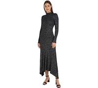 Tommy Hilfiger Damen Lurex F&f Mock-nk Midikleid Sweater, Schwarz (Schwarz), L