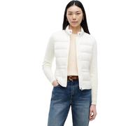 Daunenjacke TOMMY HILFIGER "LW DOWN KNIT MIX JACKET", Damen, Gr. L (42/44), weiß (ivory silk), Steppware, Obermaterial: 100% Nylon. Futter: 100% Nylon. Füllung: 100% Daunen, unifarben, regular fit nor