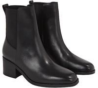 Tommy Hilfiger Damen Mid Boot Stiefel Chelsea Thermo aus Leder, Schwarz (Black), 37