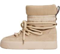Tommy Hilfiger Damen Mid Boot Stiefel Logotape Warm Wasserabweisend, Beige (Horseradish), 42