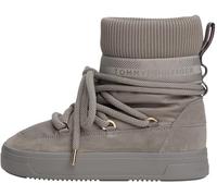 Tommy Hilfiger Damen Mid Boot Stiefel Logotape Warm Wasserabweisend, Mehrfarbig (Pewter Grey), 37