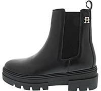 Tommy Hilfiger Damen Mid Boot Stiefel Monochromatic Chelsea Boot Stiefeletten, Schwarz (Black), 39 EU