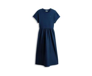 Tommy Hilfiger Damen Midikleid aus Baumwolle, marine, Gr. M